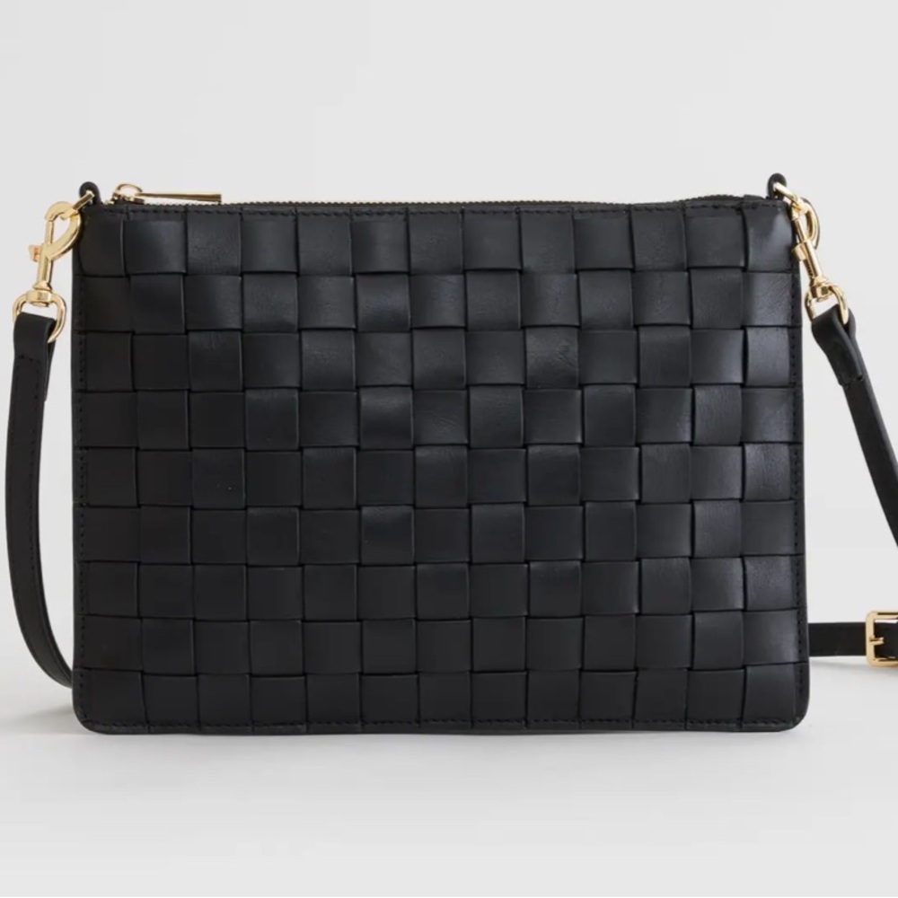 NWT Quince Italian Leather Handwoven Convertible Crossbody